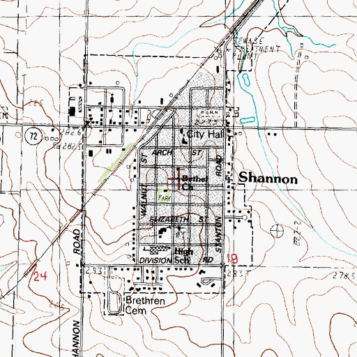 Topographic Map of Bethel United Methodist Church, IL