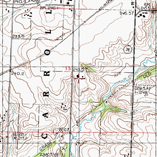 Topographic Map of Carroll County Farm (historical), IL
