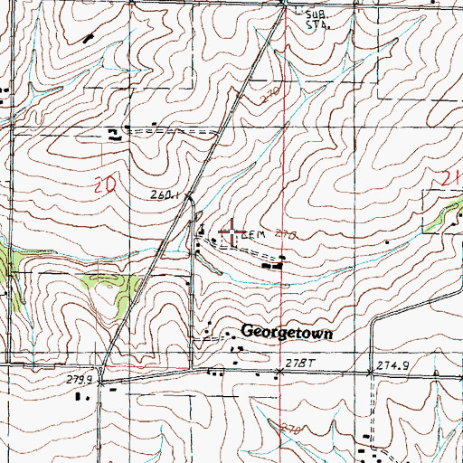 Topographic Map of Cherry Grove Brethern Cemetery, IL