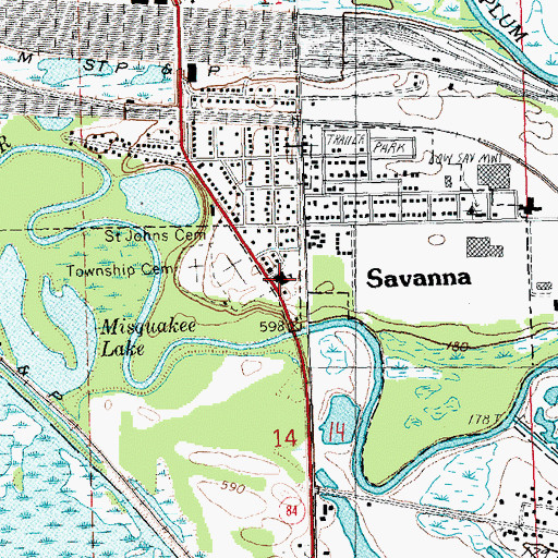Topographic Map of Chestnut Park School (historical), IL