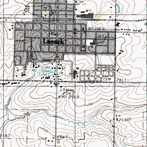 Topographic Map of Eastland High School, IL