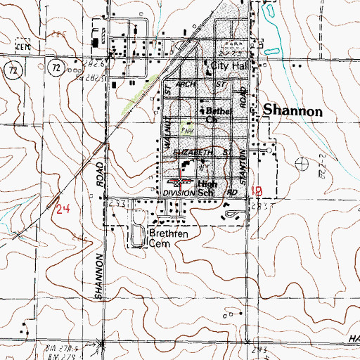 Topographic Map of Eastland Junior High School, IL