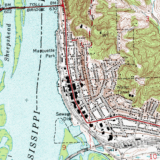 Topographic Map of First Presbyterian Church, IL