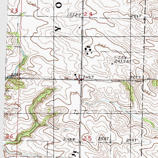 Topographic Map of Johnsons Creek Post Office (historical), IL