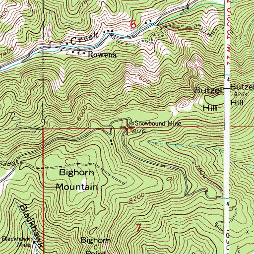 Topographic Map of Snowbound Mine, CO