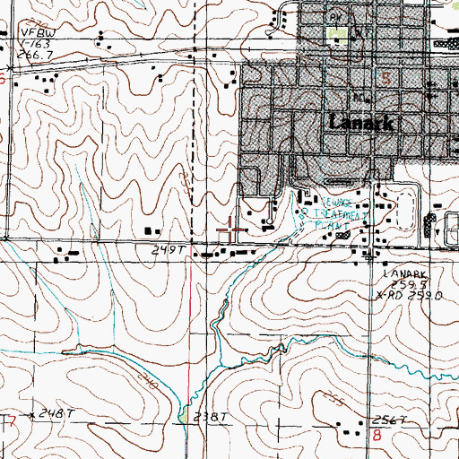Topographic Map of Lanark Post Office, IL