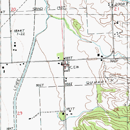 Topographic Map of Lower York Cemetery, IL