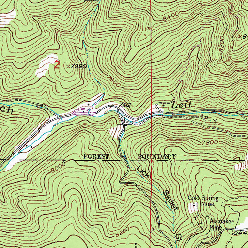 Topographic Map of Lick Skillet Gulch, CO