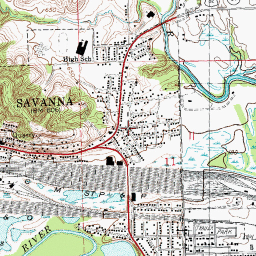 Topographic Map of Oak Park Bible Church, IL