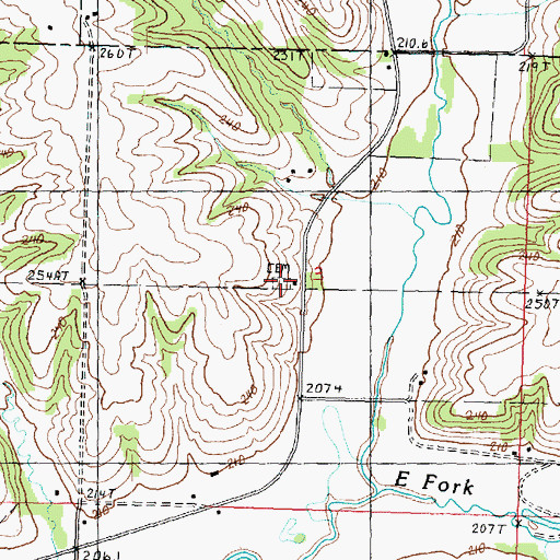 Topographic Map of Renner Cemetery, IL
