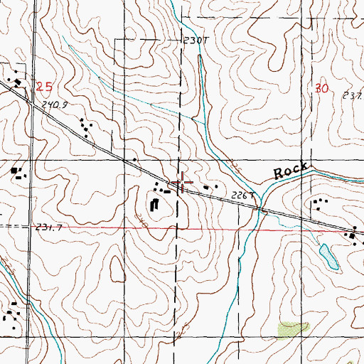 Topographic Map of Rock Creek Post Office (historical), IL