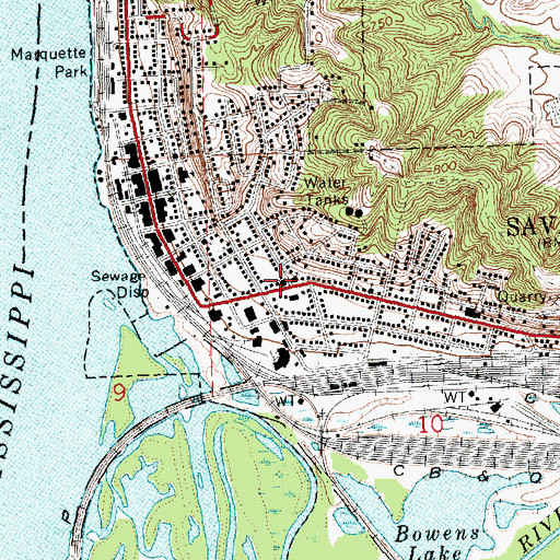 Topographic Map of Saint John the Baptist Catholic Church, IL
