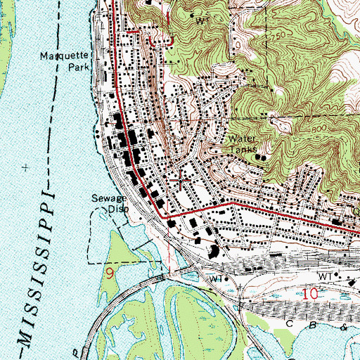 Topographic Map of Saint Pauls Episcopal Church, IL