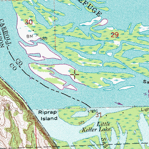 Topographic Map of Santa Fe Island, IL