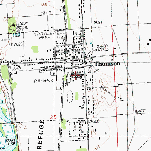 Topographic Map of Thomson High School, IL