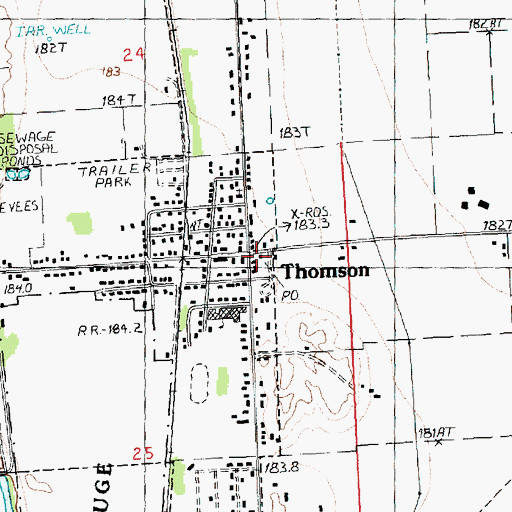Topographic Map of Thomson Post Office, IL