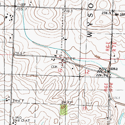 Topographic Map of Union Cemetery, IL