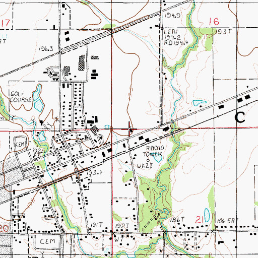 Topographic Map of Casey Church of Christ, IL
