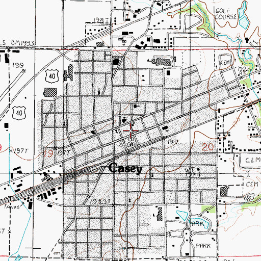 Topographic Map of Casey City Building, IL