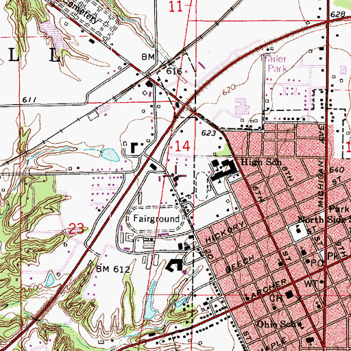 Topographic Map of Church of Christ, IL