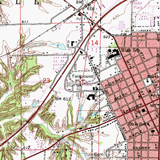 Topographic Map of Clark County Fairgrounds, IL
