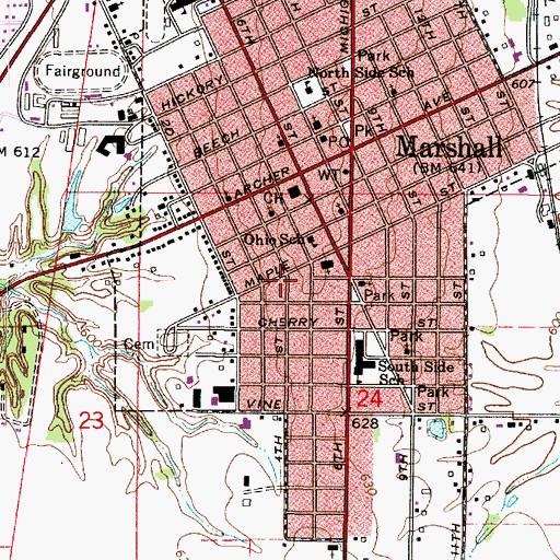 Topographic Map of Clark County Museum, IL