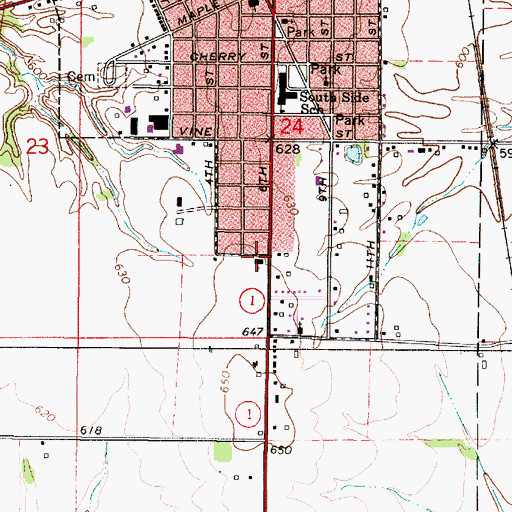 Topographic Map of Concordia Lutheran Church, IL