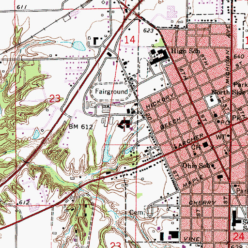 Topographic Map of Cork Medical Center, IL