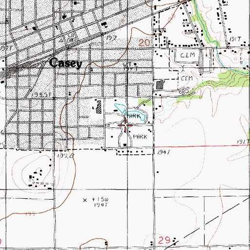 Topographic Map of Fairview Park, IL