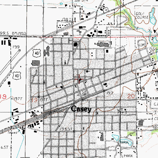 Topographic Map of First Baptist Church, IL