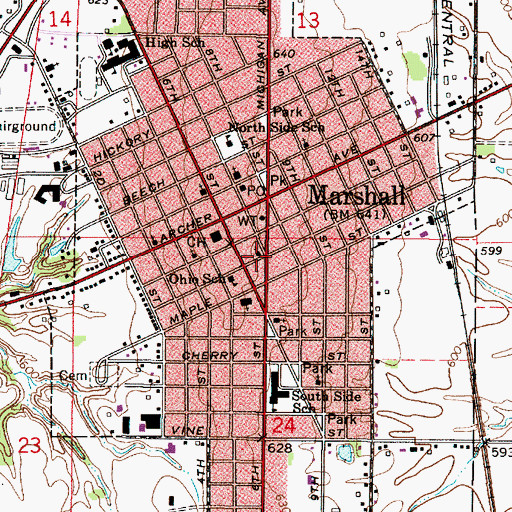 Topographic Map of First Church of Christ Scientist, IL