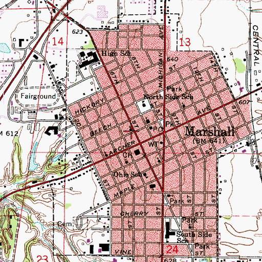 Topographic Map of First Congregational Church, IL