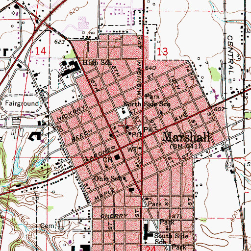 Topographic Map of First United Methodist Church, IL