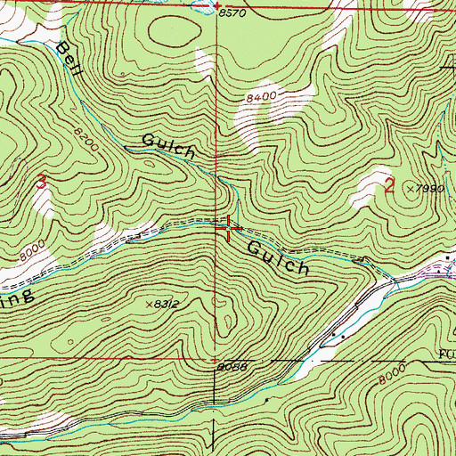 Topographic Map of Bell Gulch, CO