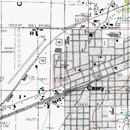 Topographic Map of First United Pentecostal Church, IL