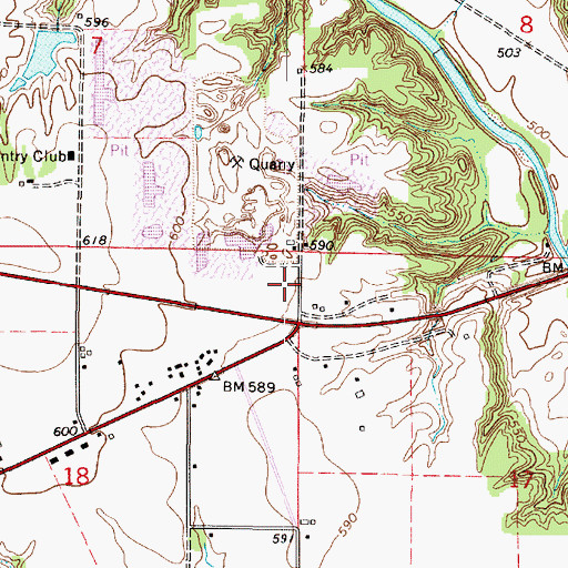 Topographic Map of Golf Lakes, IL
