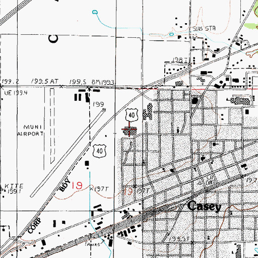 Topographic Map of Hearthland Manor Nursing Center, IL