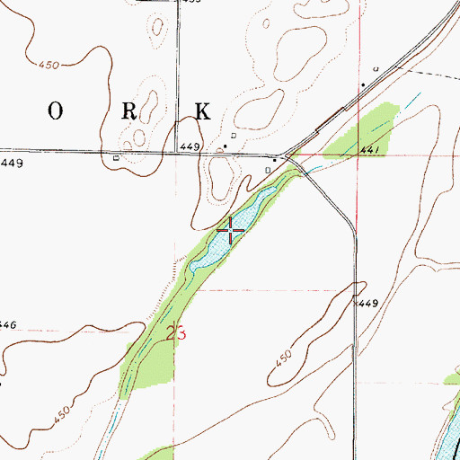 Topographic Map of Ingle Pond, IL