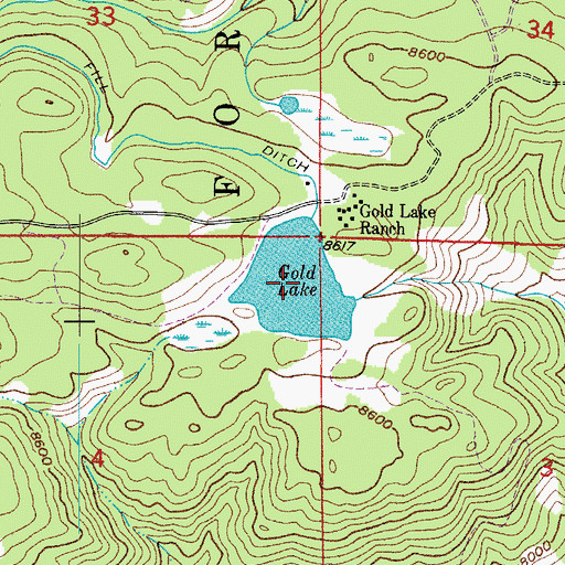 Topographic Map of Gold Lake, CO