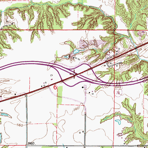 Topographic Map of Interchange 154, IL