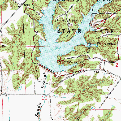 Topographic Map of Lakeside Campground, IL