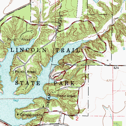 Topographic Map of Maple Grove Picnic Area, IL