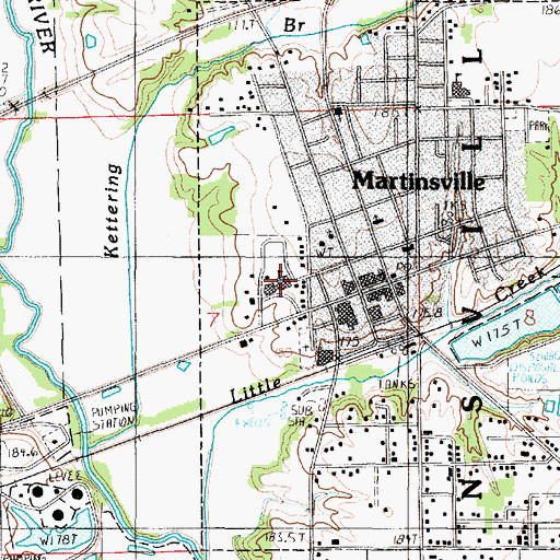 Topographic Map of Martinsville High School, IL