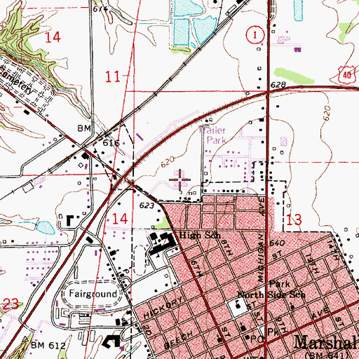 Topographic Map of North Elementary School, IL