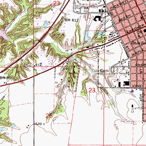 Topographic Map of Oakcrest, IL