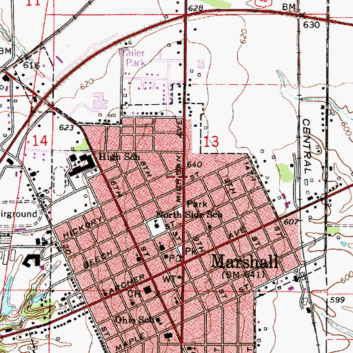 Topographic Map of Pilgrim Evangelistic School, IL