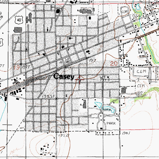 Topographic Map of Saint Charles Catholic Church, IL