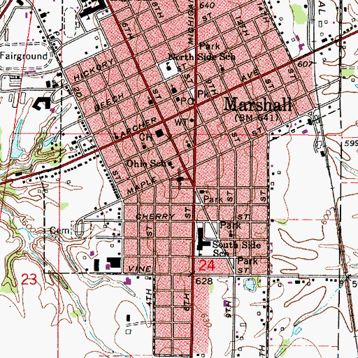 Topographic Map of Saint Marys Catholic Church, IL