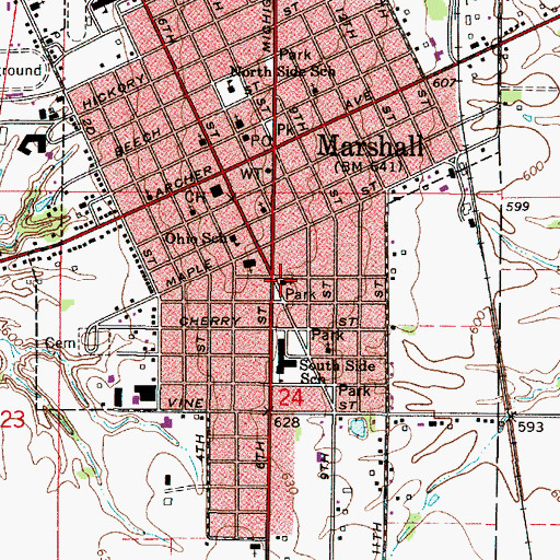 Topographic Map of Trinity United Methodist Church, IL