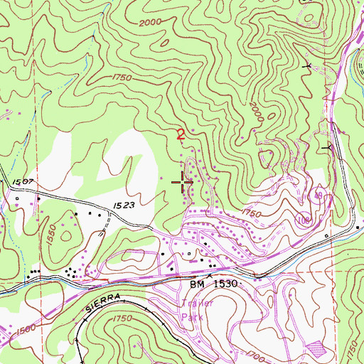 Topographic Map of Fairway Acres, CA